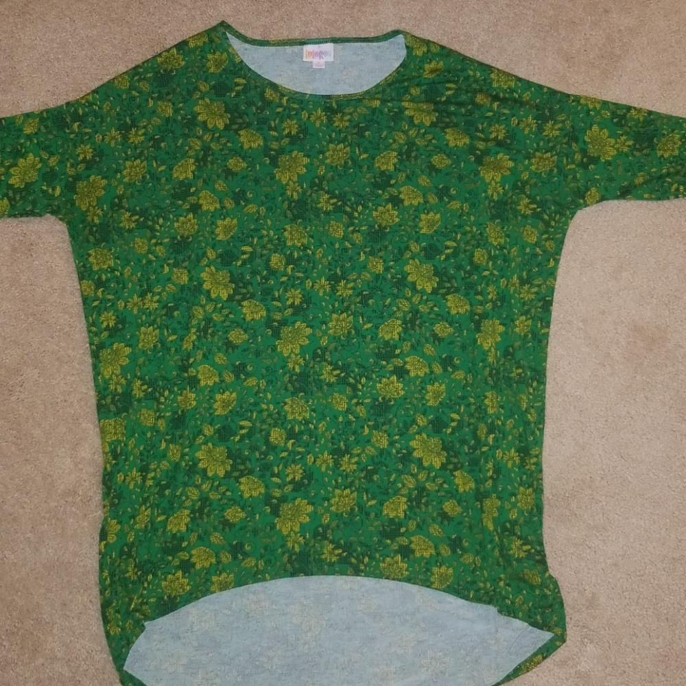EUC Lularoe Irma shirt, Green for St. Patrick's